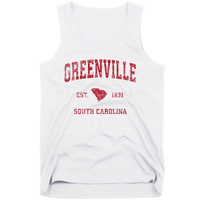 Greenville South Carolina Sc Vintage Sports Tank Top