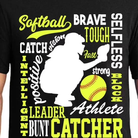 Girls Softball Catcher Great Traits Of A Catcher Funny Gift Pajama Set