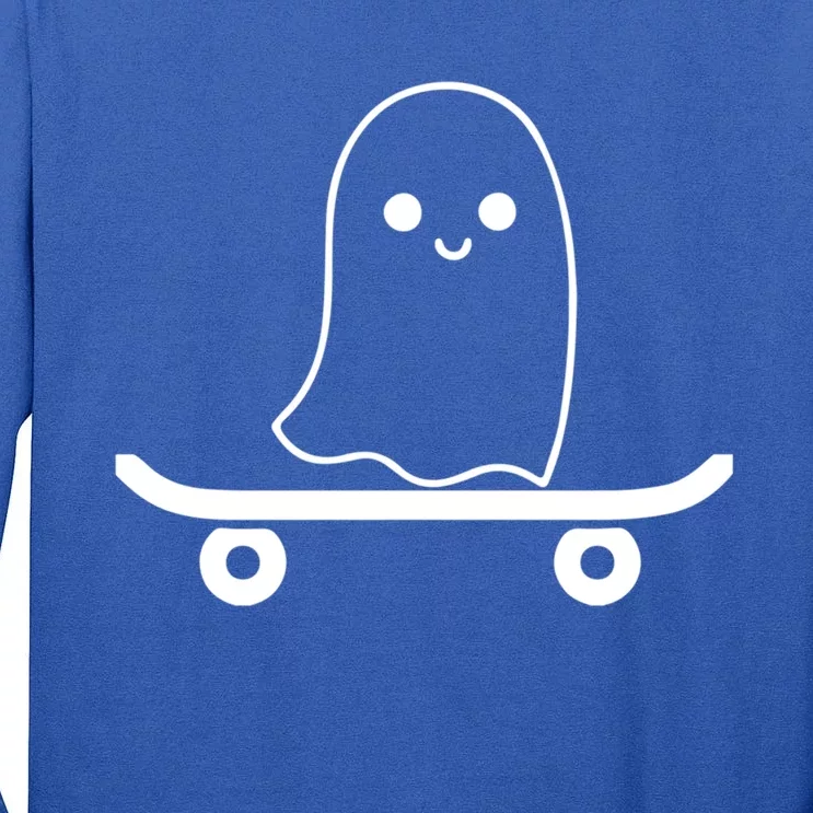 Ghost Skateboard Costume Funny Rider Skateboarding Gift Tall Long Sleeve T-Shirt