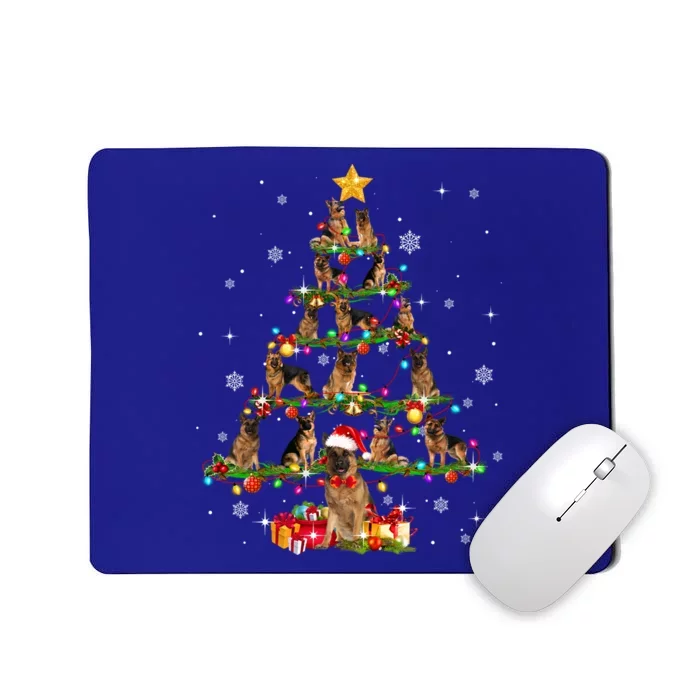 Ger Shepherd Christmas Tree Xmas Dog Lover Gift Mousepad