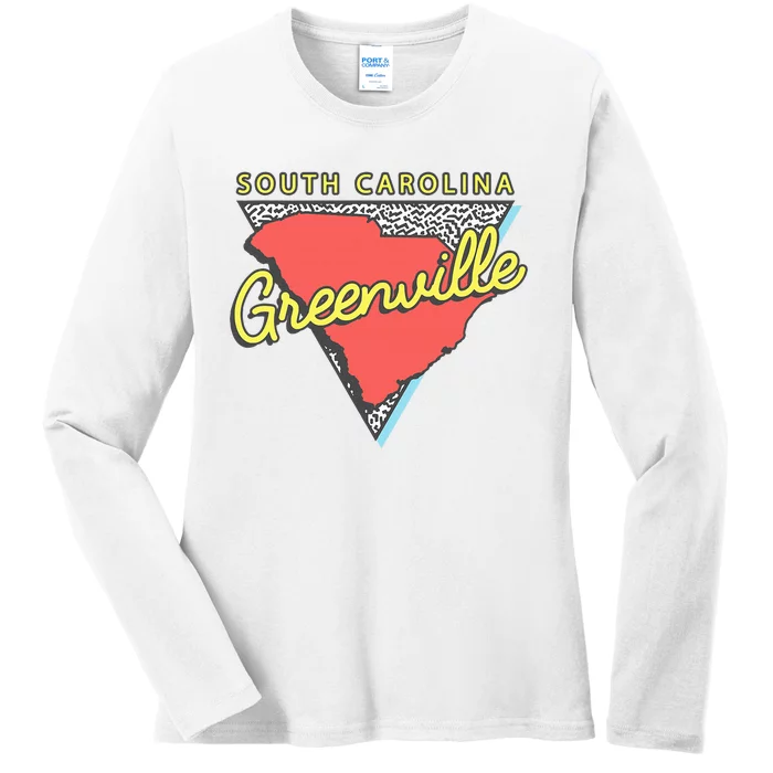 Greenville South Carolina Sc Retro Souvenirs Ladies Long Sleeve Shirt