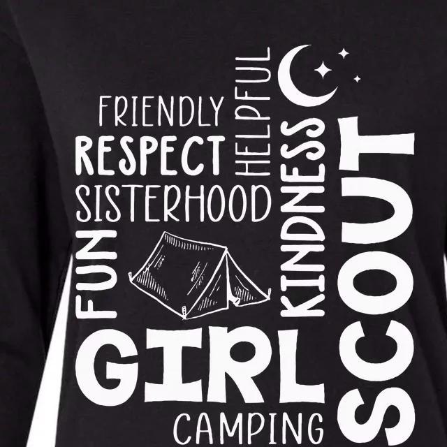 Girl Scout Camping Adventure Scout Troop Cookie Dealer Womens Cotton Relaxed Long Sleeve T-Shirt