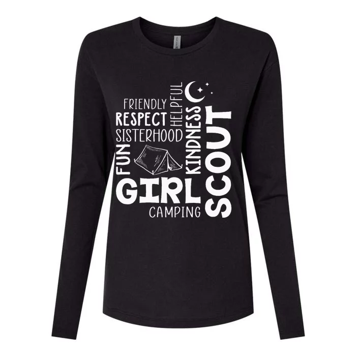 Girl Scout Camping Adventure Scout Troop Cookie Dealer Womens Cotton Relaxed Long Sleeve T-Shirt