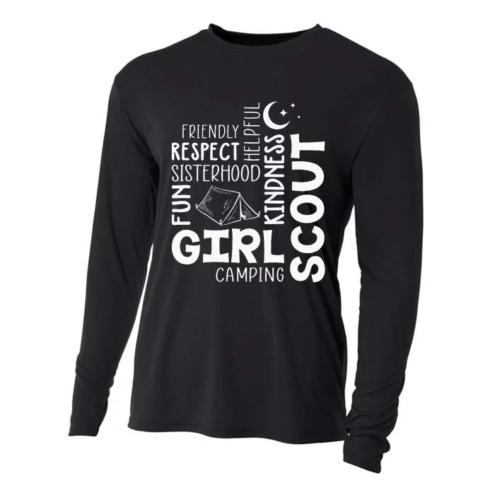 Girl Scout Camping Adventure Scout Troop Cookie Dealer Cooling Performance Long Sleeve Crew