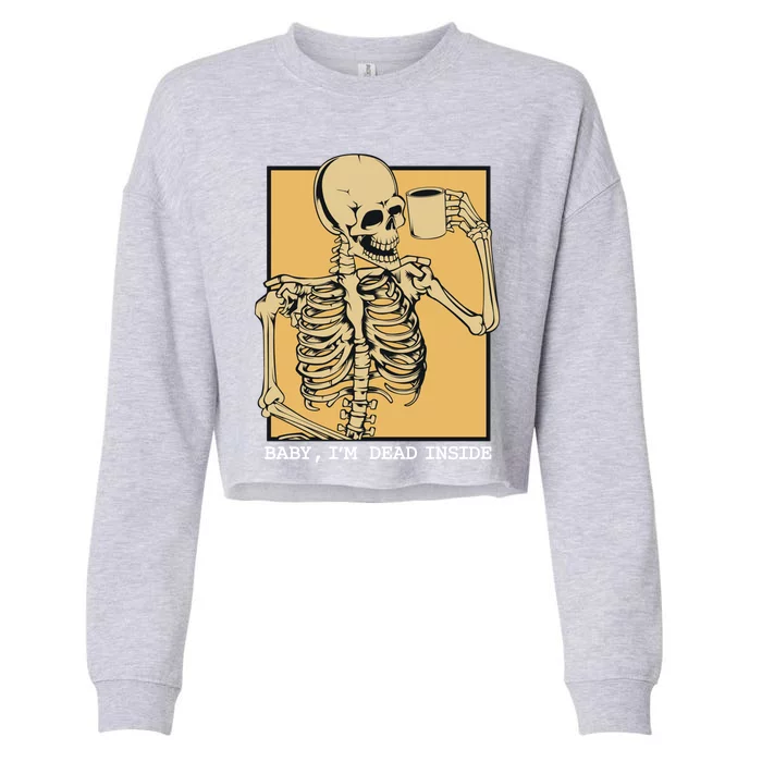 Grunge Skeleton Coffee Cup Mug Coffeeers Skull Dead Meaningful Gift Cropped Pullover Crew