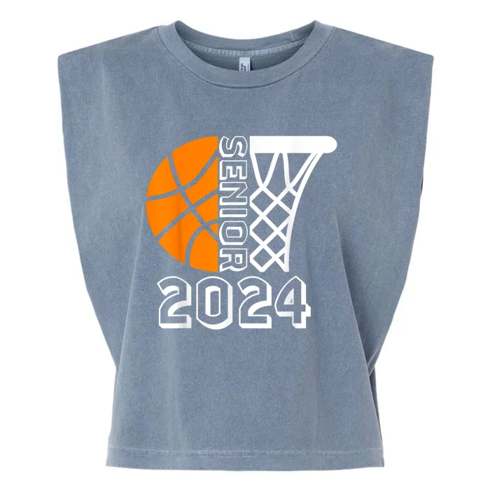 Graduate Senior Class Of 2024 Basketball Player Graduation Garment-Dyed Women's Muscle Tee