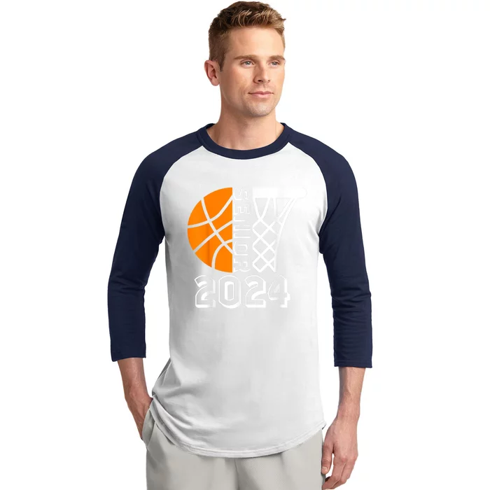 Graduate Senior Class Of 2024 Basketball Player Graduation Baseball Sleeve Shirt