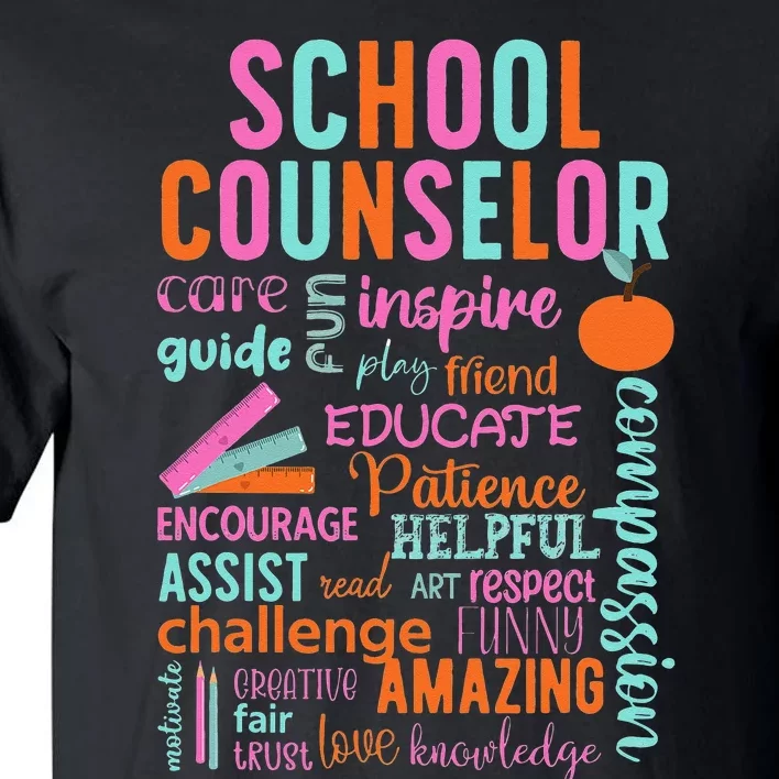 groovy School Counselor School Counseling Week Tall T-Shirt