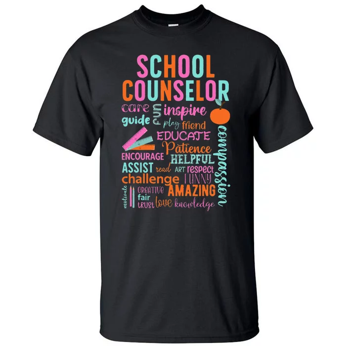 groovy School Counselor School Counseling Week Tall T-Shirt