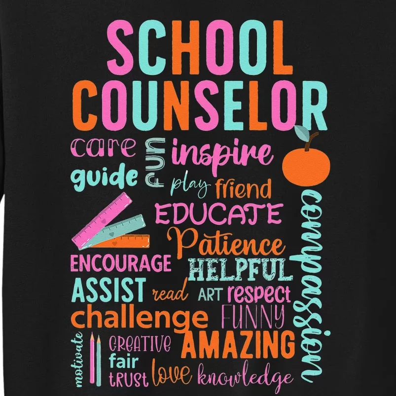 groovy School Counselor School Counseling Week Tall Sweatshirt