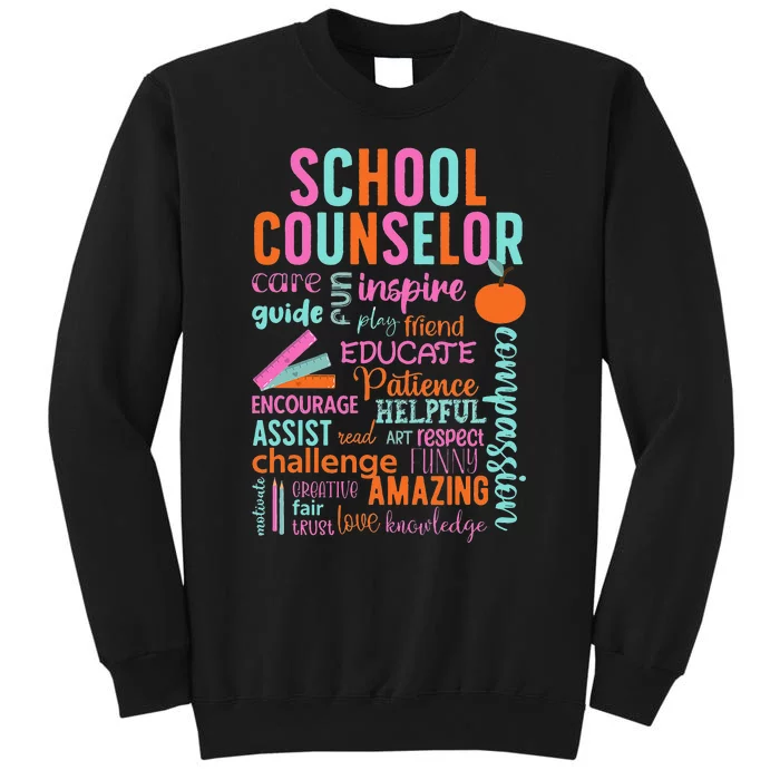 groovy School Counselor School Counseling Week Tall Sweatshirt