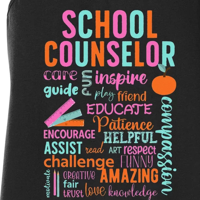 groovy School Counselor School Counseling Week Women's Racerback Tank