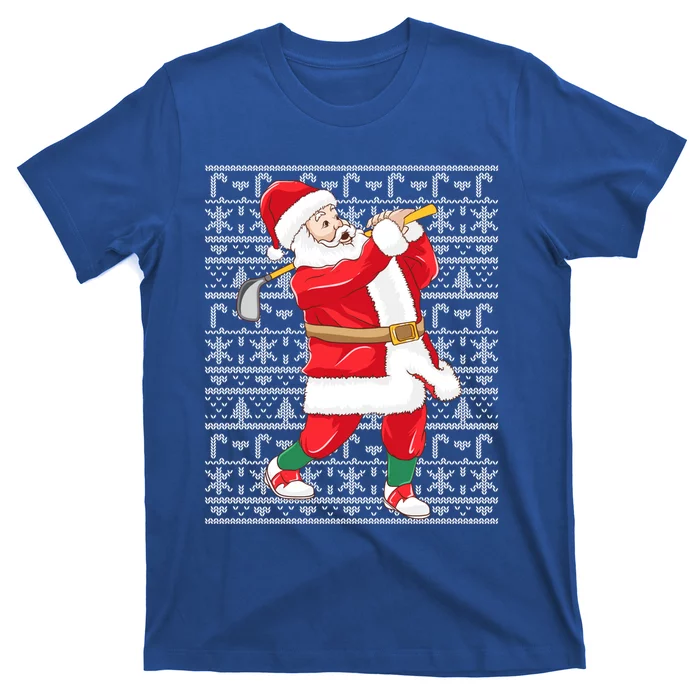 Golfing Santa Claus Golf Ugly Christmas Golfer Dad Funny Gift T-Shirt