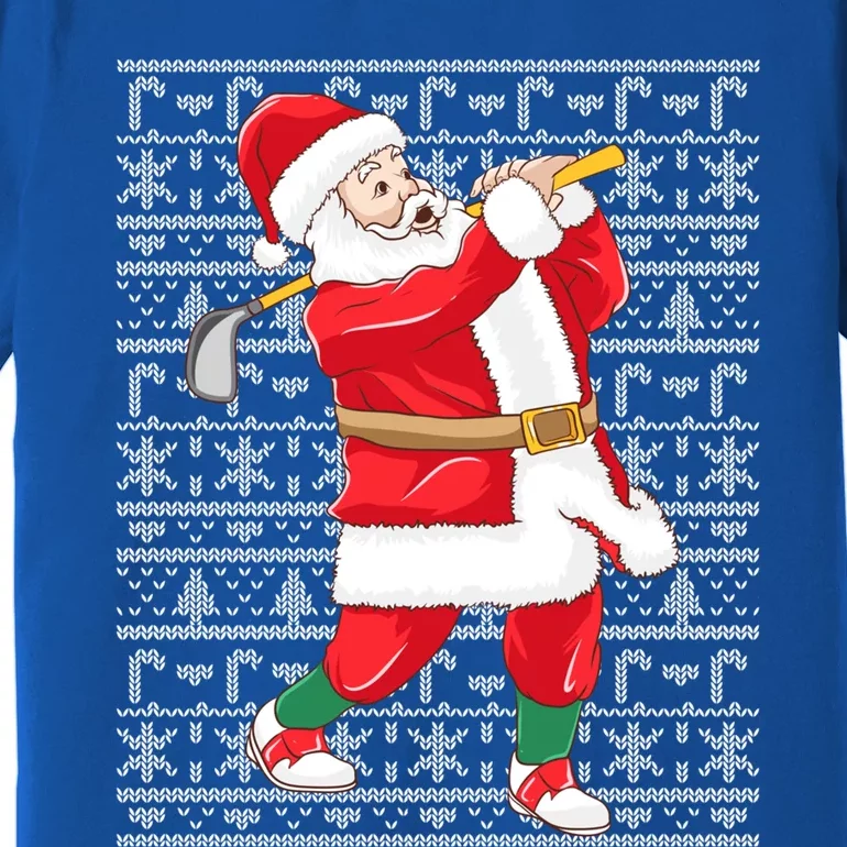 Golfing Santa Claus Golf Ugly Christmas Golfer Dad Funny Gift Premium T-Shirt