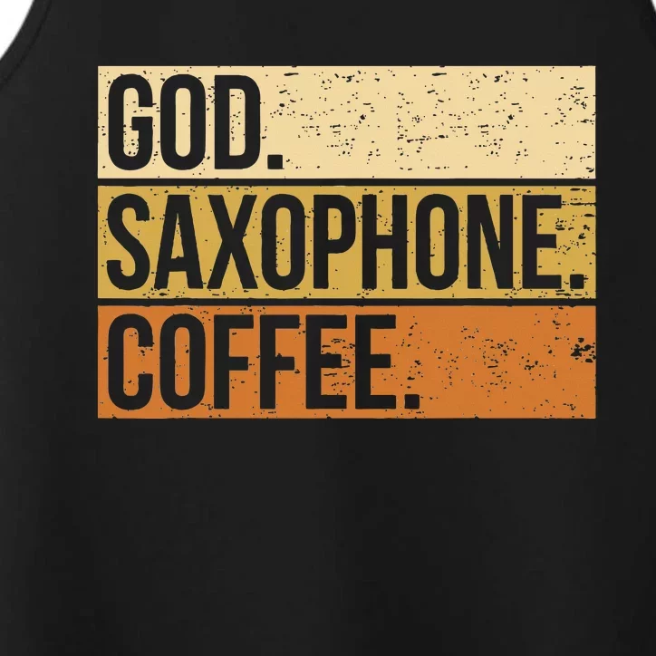 God Saxophone Coffee Saxophonist Saxist Sax Church Saxophone Performance Tank