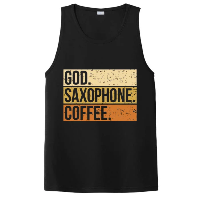 God Saxophone Coffee Saxophonist Saxist Sax Church Saxophone Performance Tank