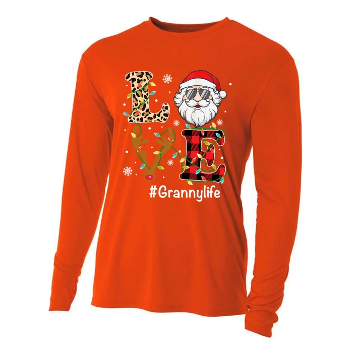 Granny Santa Christmas Family Love Granny Life Xmas Pajama Gift Cooling Performance Long Sleeve Crew