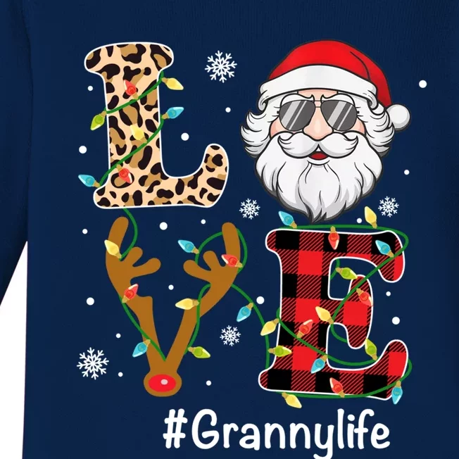 Granny Santa Christmas Family Love Granny Life Xmas Pajama Gift Baby Long Sleeve Bodysuit