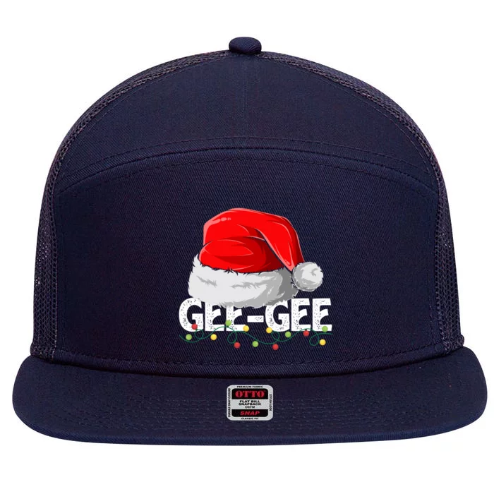 Geegee Santa Christmas Family Matching Pajamas Mama Xmas Great Gift 7 Panel Mesh Trucker Snapback Hat