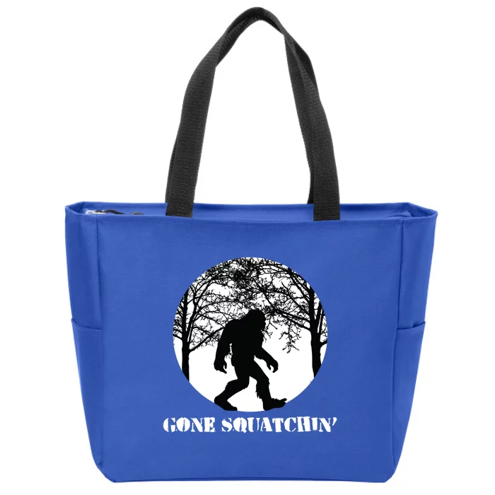 Gone Squatchin Cryptid Sasquatch Bigfoot Hunter Great Gift Zip Tote Bag