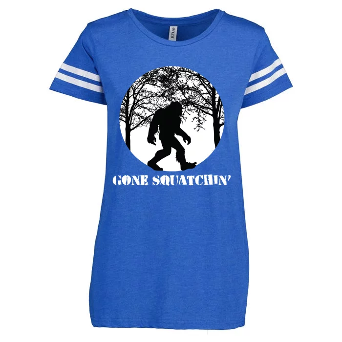 Gone Squatchin Cryptid Sasquatch Bigfoot Hunter Great Gift Enza Ladies Jersey Football T-Shirt