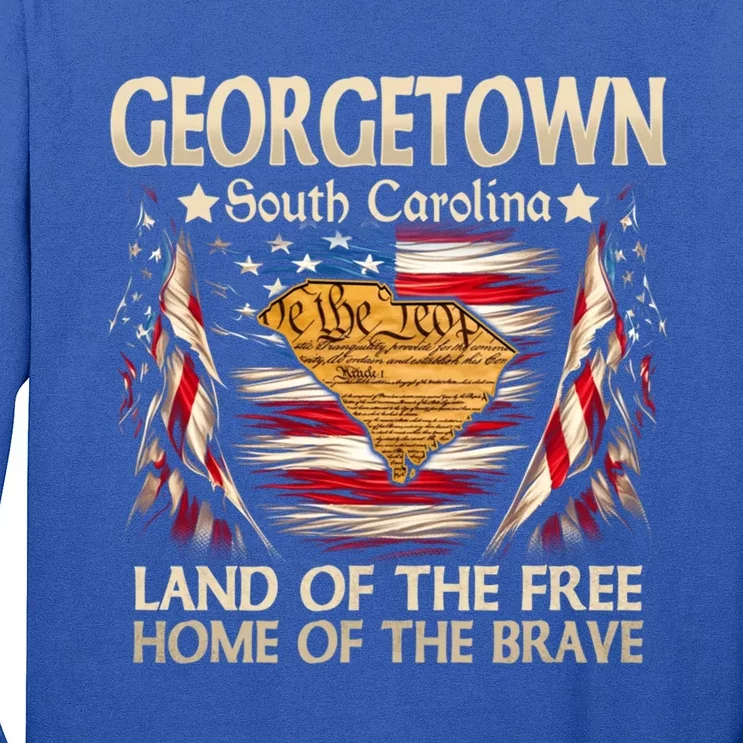 Georgetown South Carolina Usa Flag 4th Of July Gift Long Sleeve Shirt