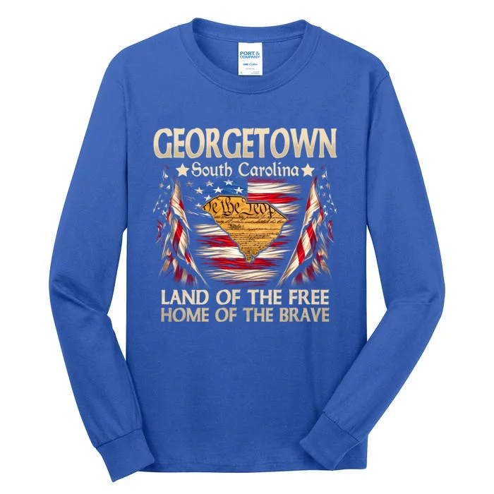 Georgetown South Carolina Usa Flag 4th Of July Gift Tall Long Sleeve T-Shirt