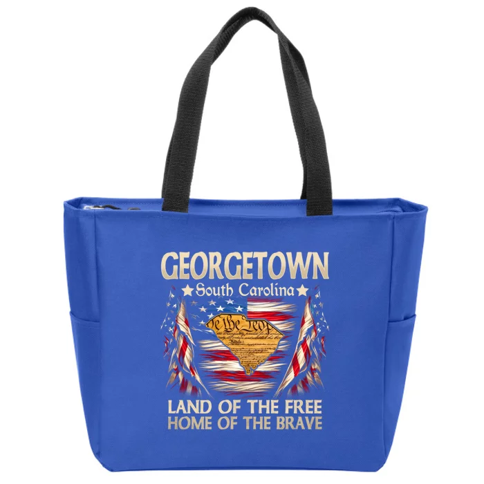 Georgetown South Carolina Usa Flag 4th Of July Gift Zip Tote Bag