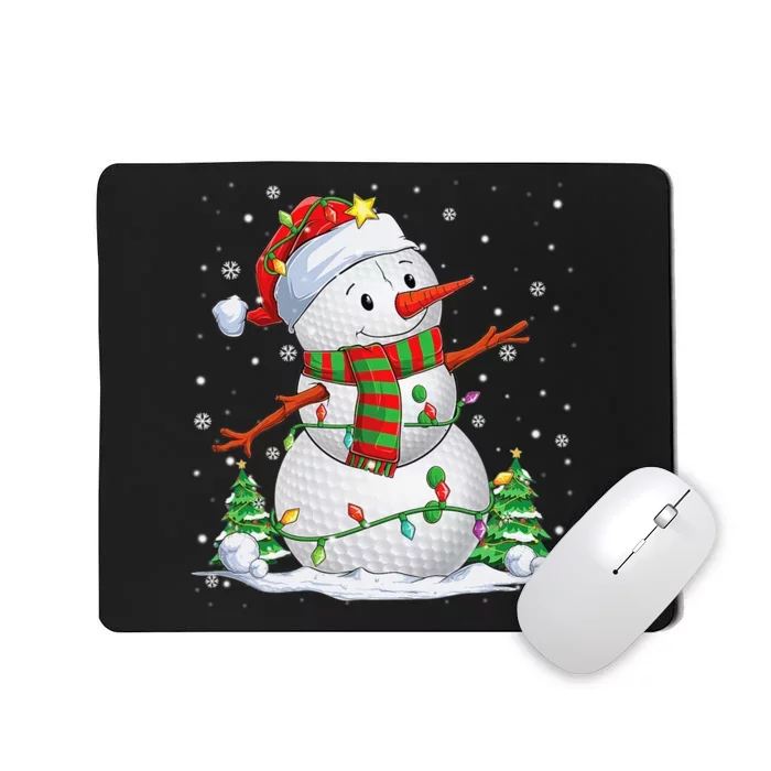 Golf Snowman Christmas Pajama Sport Ball Funny Golf Club Mousepad