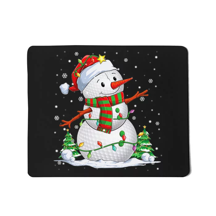 Golf Snowman Christmas Pajama Sport Ball Funny Golf Club Mousepad