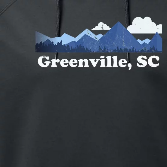 Greenville South Carolina Blue Ridge Mountains Performance Fleece Hoodie