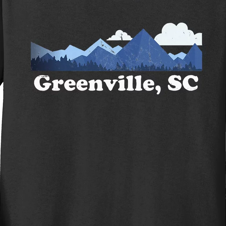 Greenville South Carolina Blue Ridge Mountains Kids Long Sleeve Shirt