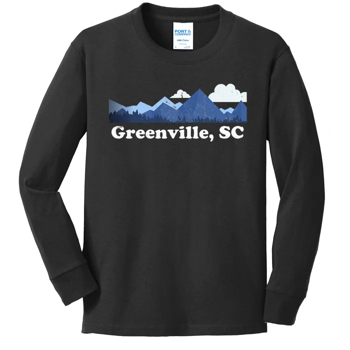 Greenville South Carolina Blue Ridge Mountains Kids Long Sleeve Shirt