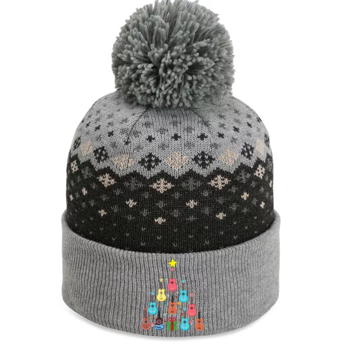 Guitars Snowball Christmas Tree Merry Xmas Boys Gift The Baniff Cuffed Pom Beanie