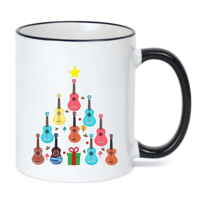 Guitars Snowball Christmas Tree Merry Xmas Boys Gift Black Color Changing Mug