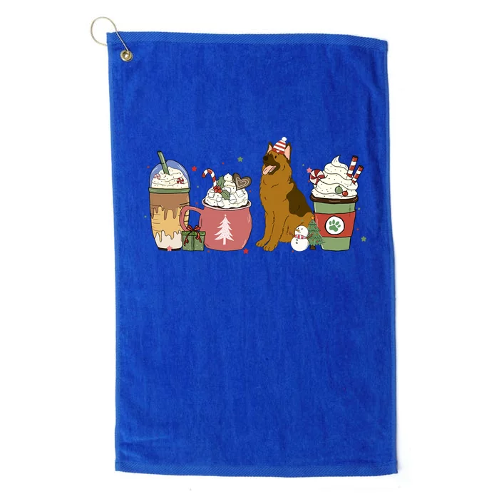 Ger Shepherd Coffee Winter Christmas Dog Mom Holiday Gift Platinum Collection Golf Towel