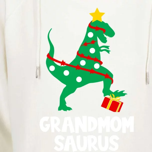 Grandmom Saurus Christmas Star Family Matching Dinosaur Gift Womens Funnel Neck Pullover Hood