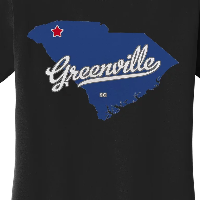 Greenville South Carolina SC Map Women's T-Shirt