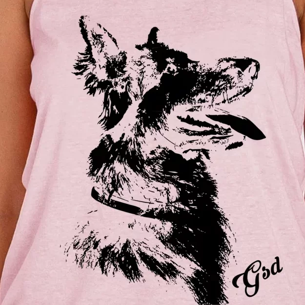 Ger Shepherd Cool Gift Gsd Cool Gift Gsd Lover Gift Women's Knotted Racerback Tank