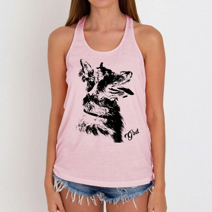 Ger Shepherd Cool Gift Gsd Cool Gift Gsd Lover Gift Women's Knotted Racerback Tank