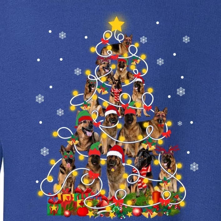 Ger Shepherd Christmas Lights Funny Xmas Tree Dog Lover Gift Toddler Sweatshirt