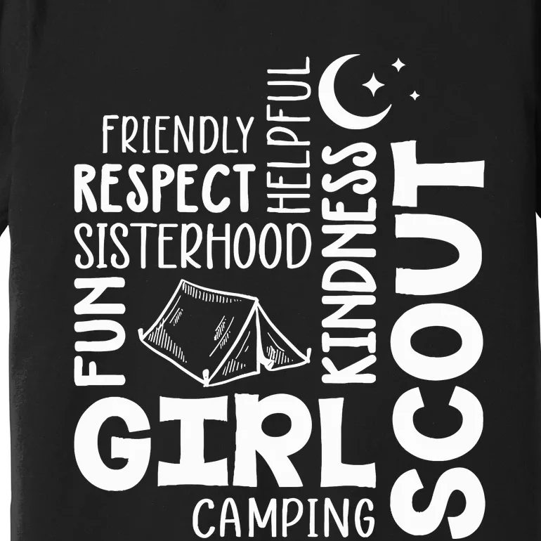 Girl Scout Camping Adventure Scout Troop Cookie Dealer Premium T-Shirt