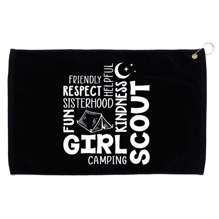 Girl Scout Camping Adventure Scout Troop Cookie Dealer Grommeted Golf Towel