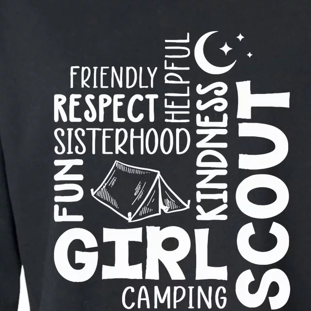 Girl Scout Camping Adventure Scout Troop Cookie Dealer Cropped Pullover Crew