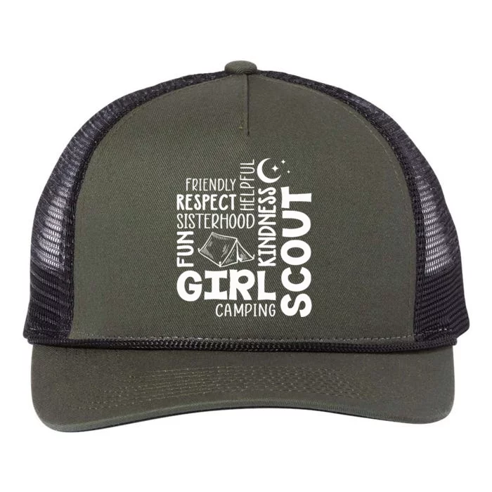 Girl Scout Camping Adventure Scout Troop Cookie Dealer Retro Rope Trucker Hat Cap