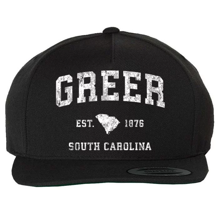 Greer South Carolina Sc Vintage Athletic Sports Wool Snapback Cap