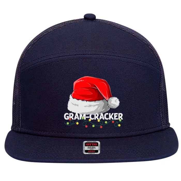 Gramcracker Santa Christmas Family Matching Pajamas Mama Gift 7 Panel Mesh Trucker Snapback Hat