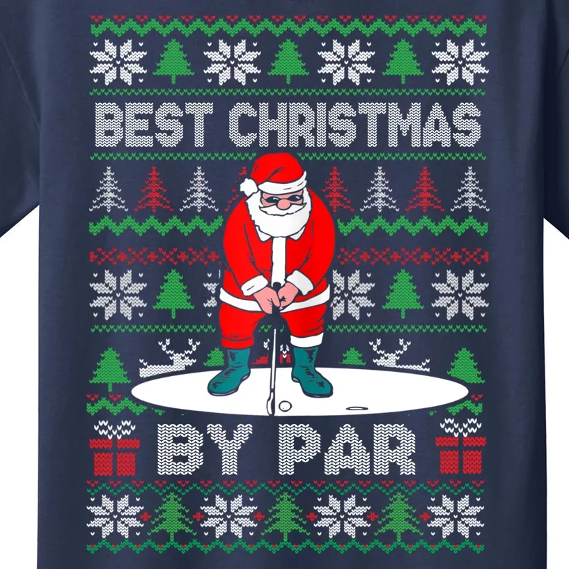 Golf Santa Claus Best Christmas By Par Kids T-Shirt