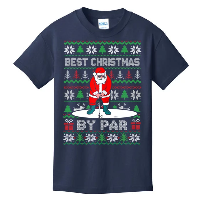 Golf Santa Claus Best Christmas By Par Kids T-Shirt