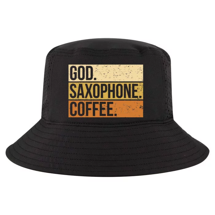 God Saxophone Coffee Saxophonist Saxist Sax Church Saxophone Cool Comfort Performance Bucket Hat